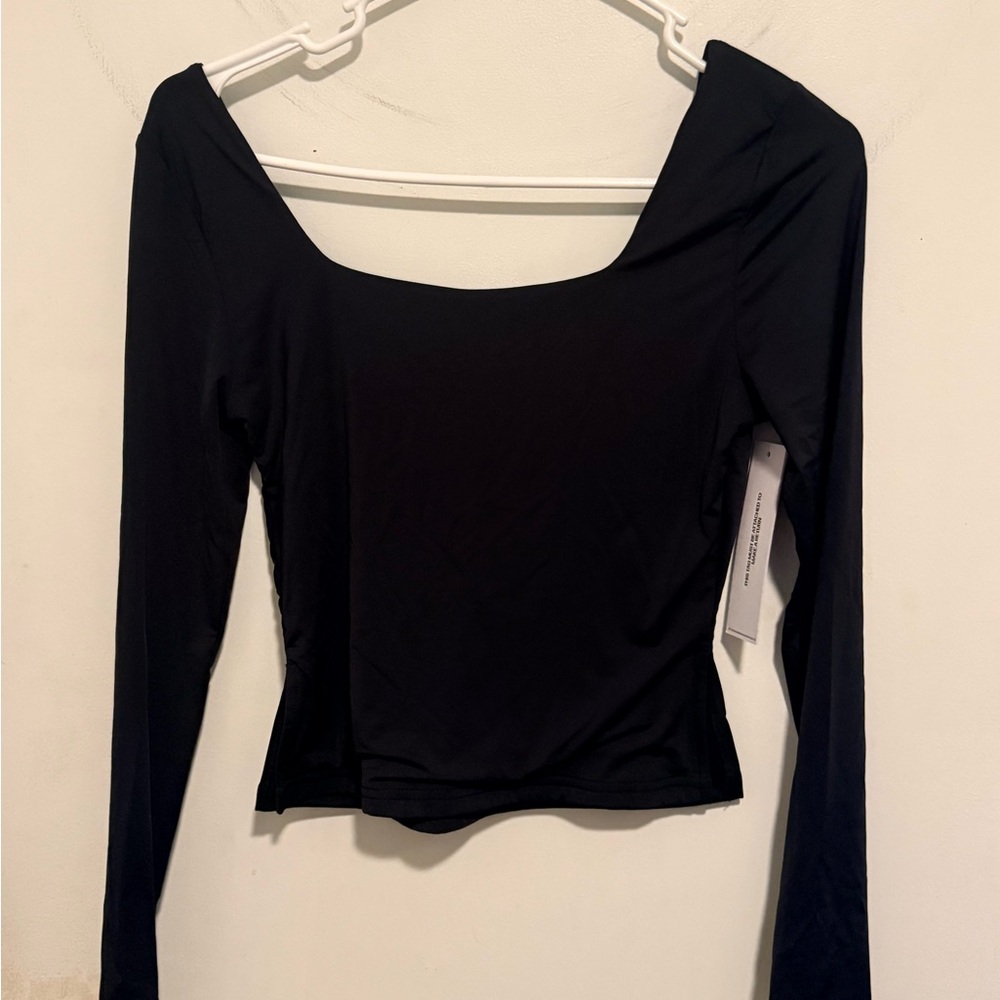 Princess Polly Black Long Sleeve Scoop Ruched Top - Picture 2 of 7